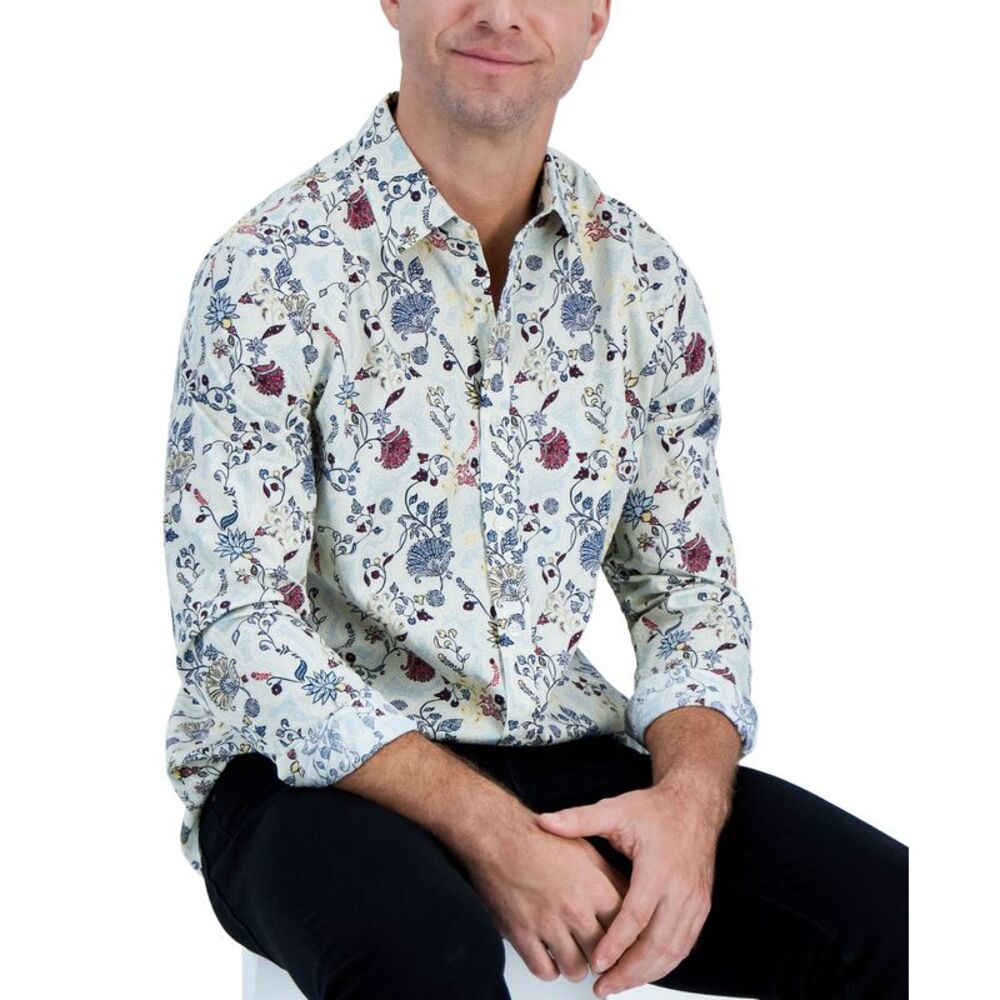 Club Room Mens Long Sleeve Alluna Floral Shirt